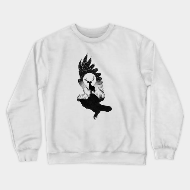 THE OWL AND THE DEER Crewneck Sweatshirt by thiagobianchini